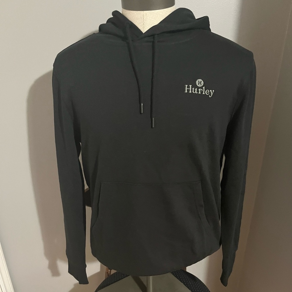 Hurley Black Crewneck Hoodie with Logo